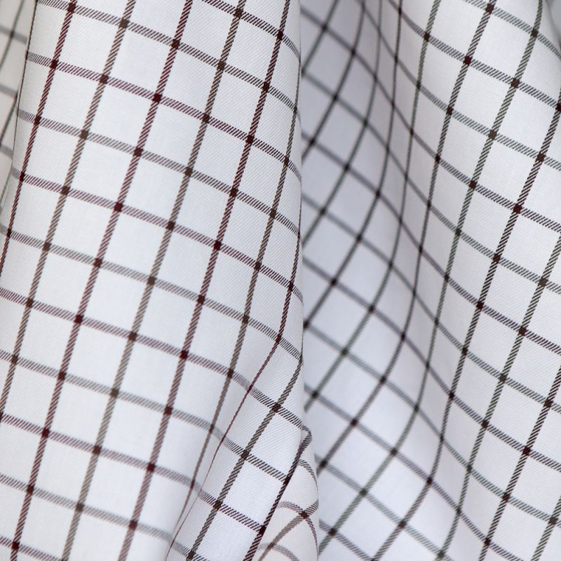 Jobias - Coton gratté organique quadrillage chocolat et kaki