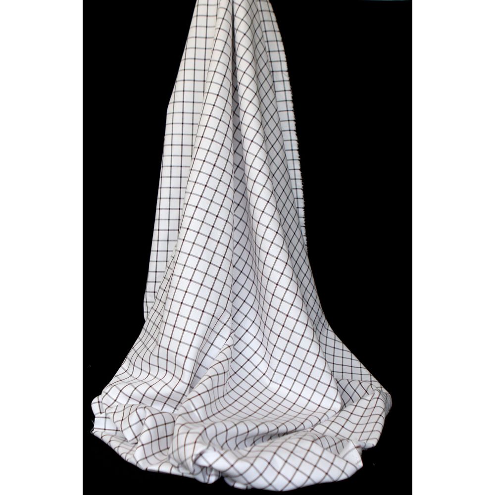 Jobias - Coton gratté organique quadrillage chocolat et kaki