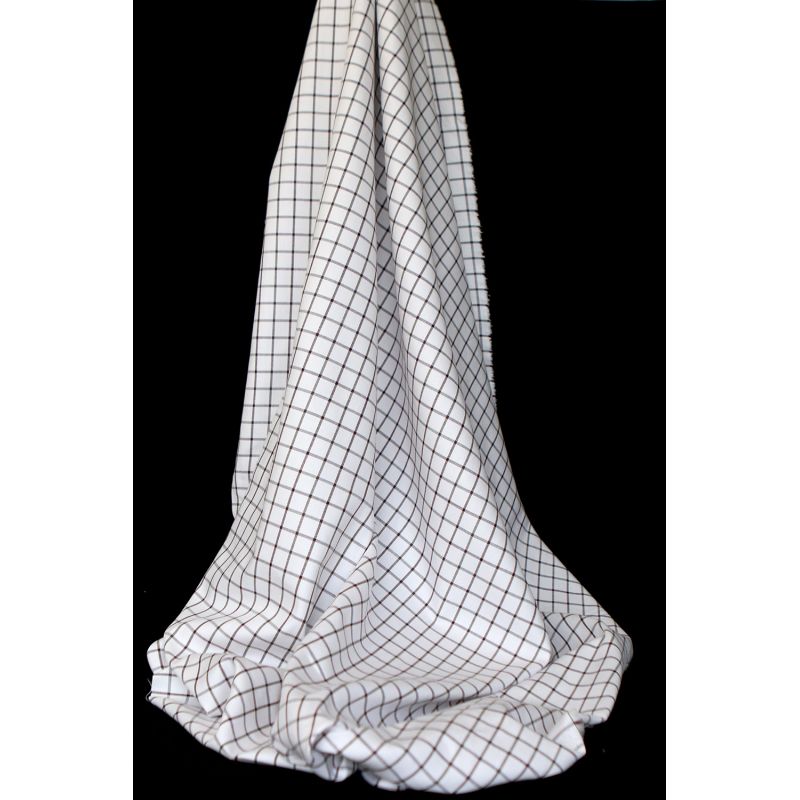 Jobias - Coton gratté organique quadrillage chocolat et kaki