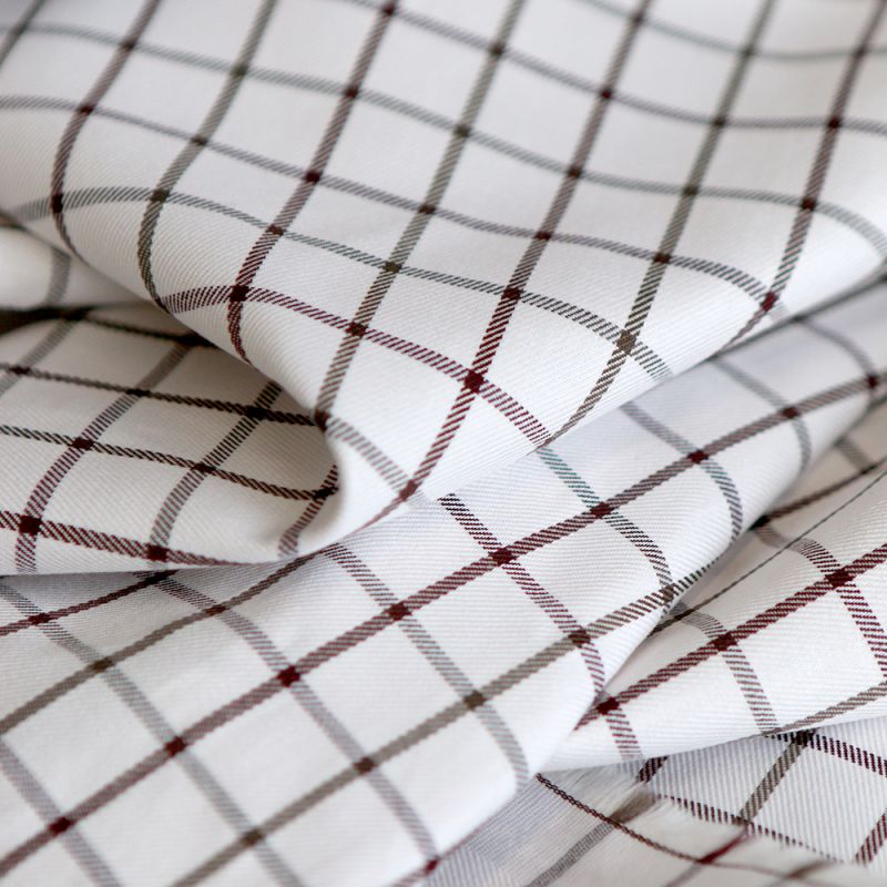 Jobias - Coton gratté organique quadrillage chocolat et kaki