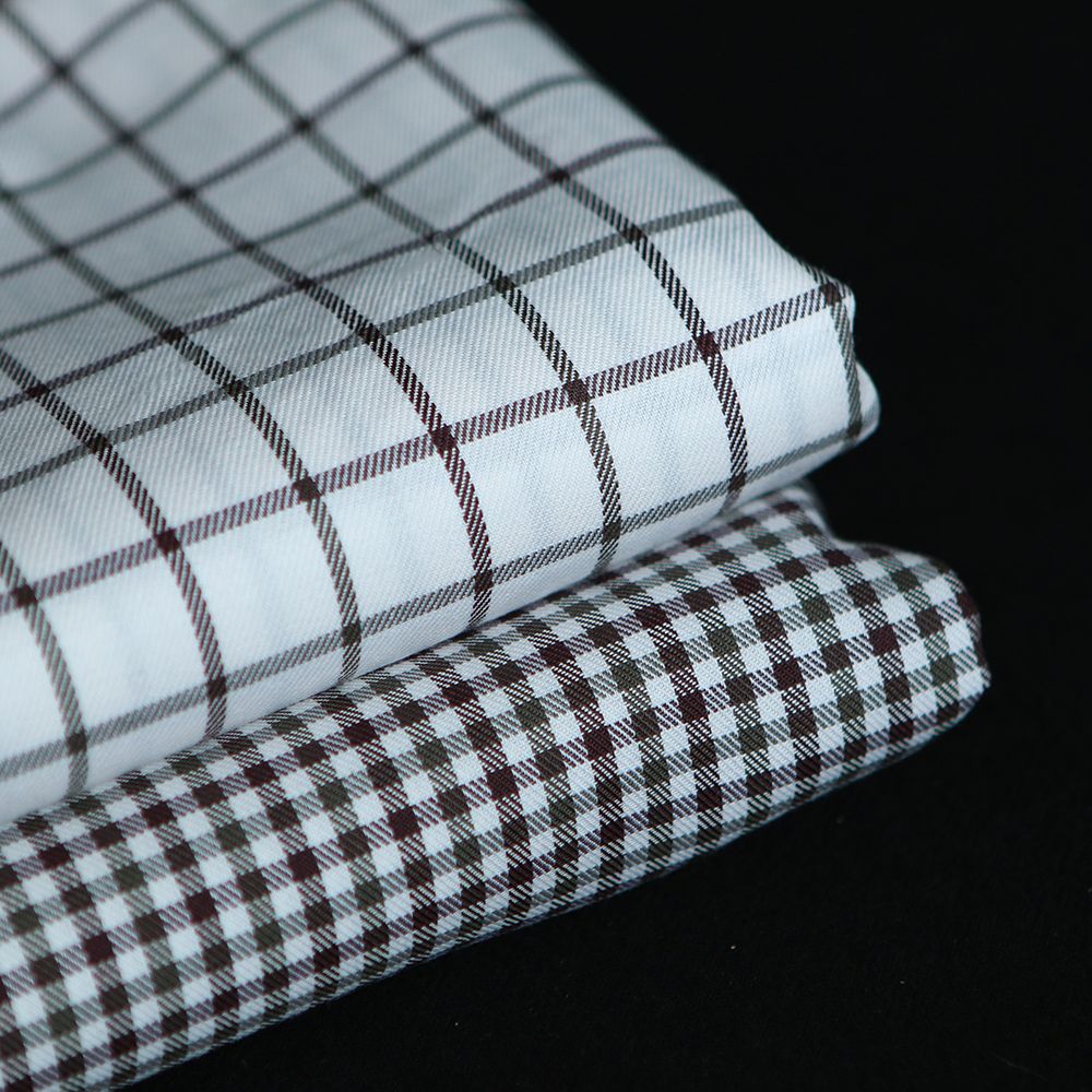 Jobias - Coton gratté organique quadrillage chocolat et kaki