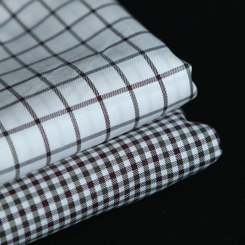 Jobias - Coton gratté organique quadrillage chocolat et kaki