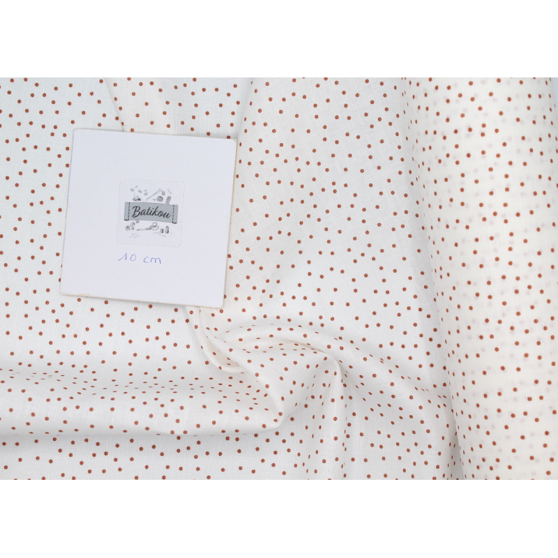 Tissu lin coton lavé à pois roux écureuil