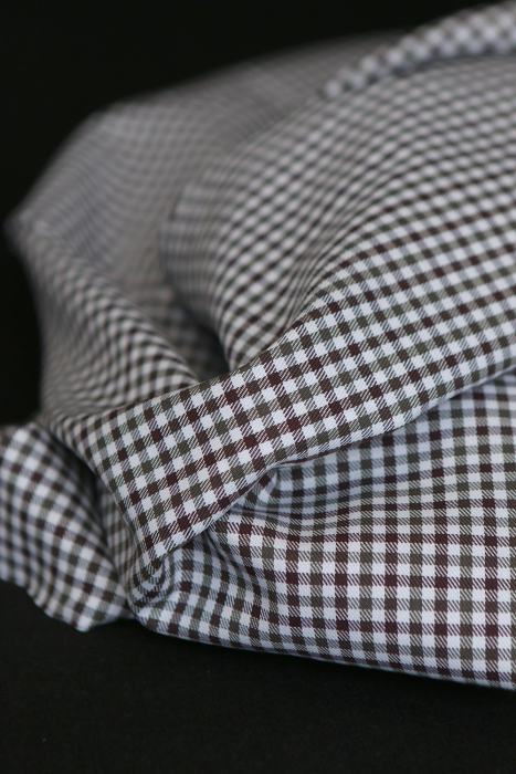 Archie - Coton gratté organique petit vichy chocolat et kaki