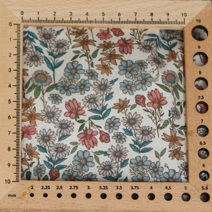 Juliette - Popeline de coton douce BIO imprimé fleurs d'automne