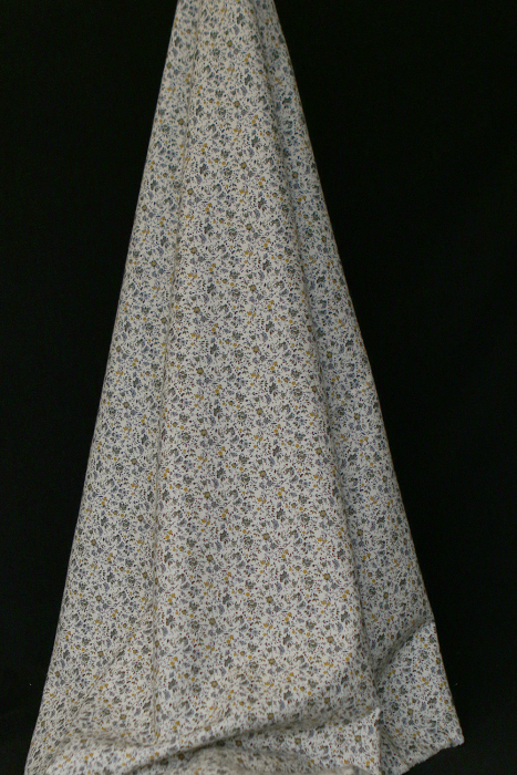 Harry - Coton gratté doux imprimé fleuri moutarde bleu et kaki