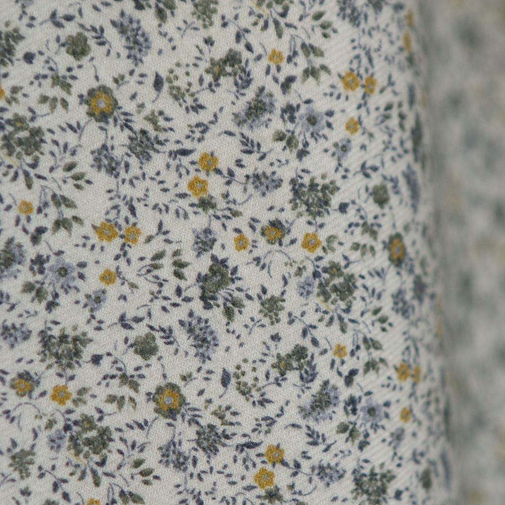 Harry - Coton gratté doux imprimé fleuri moutarde bleu et kaki