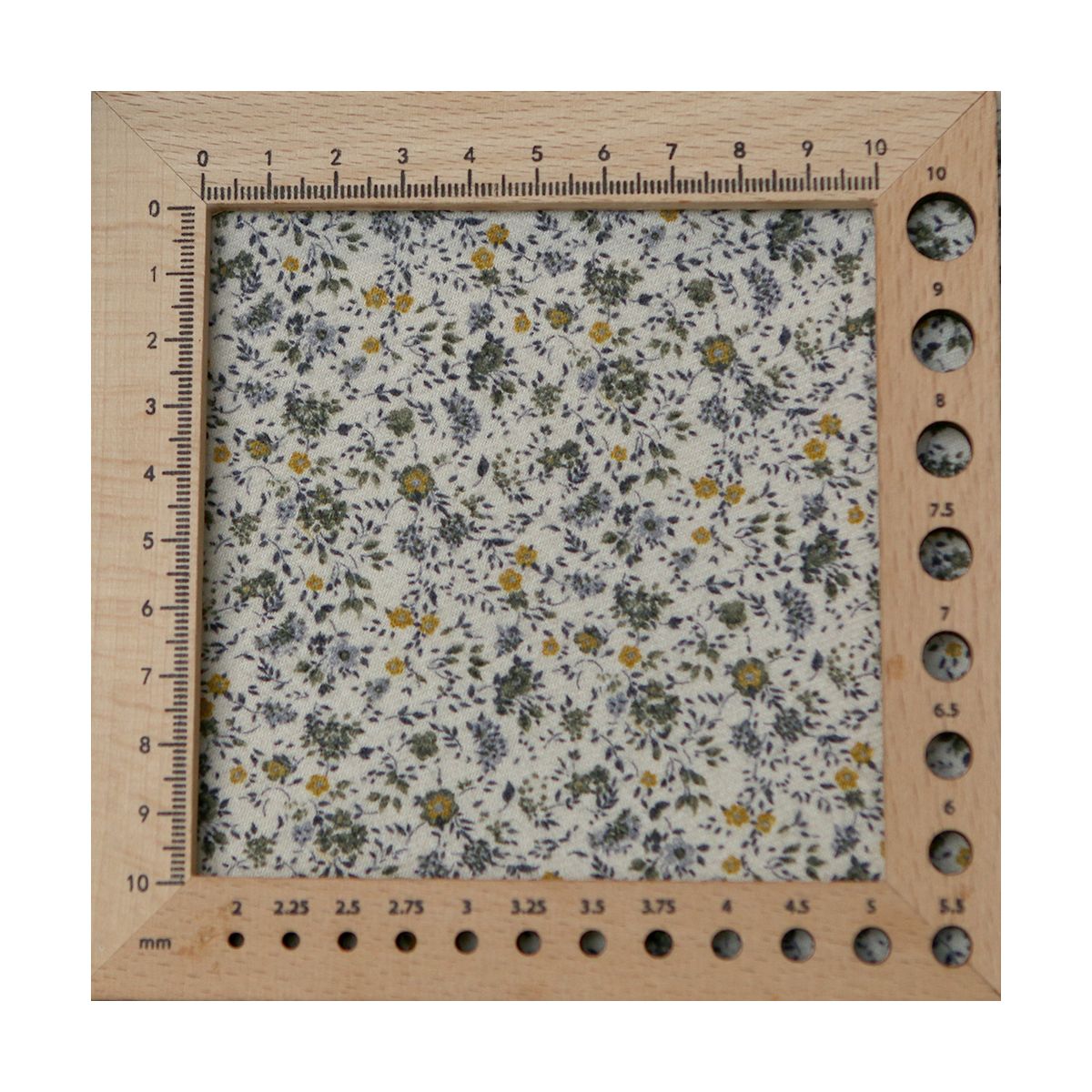 Harry - Coton gratté doux imprimé fleuri moutarde bleu et kaki