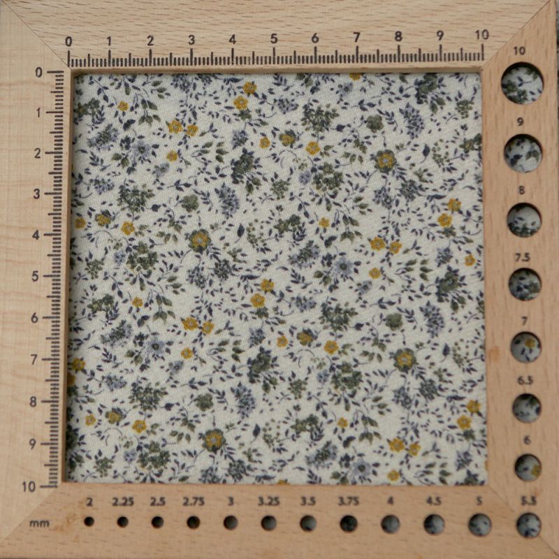 Harry - Coton gratté doux imprimé fleuri moutarde bleu et kaki