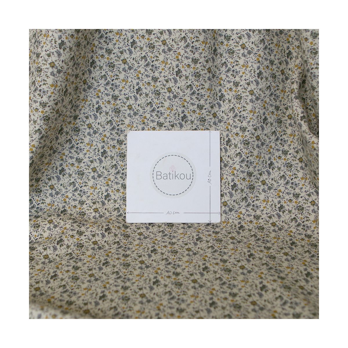 Harry - Coton gratté doux imprimé fleuri moutarde bleu et kaki