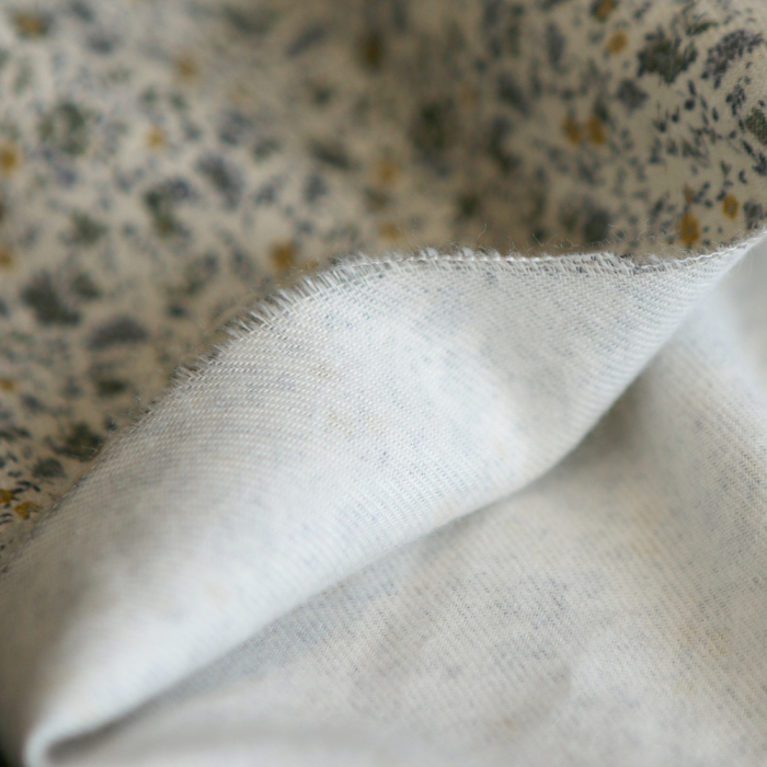 Harry - Coton gratté doux imprimé fleuri moutarde bleu et kaki