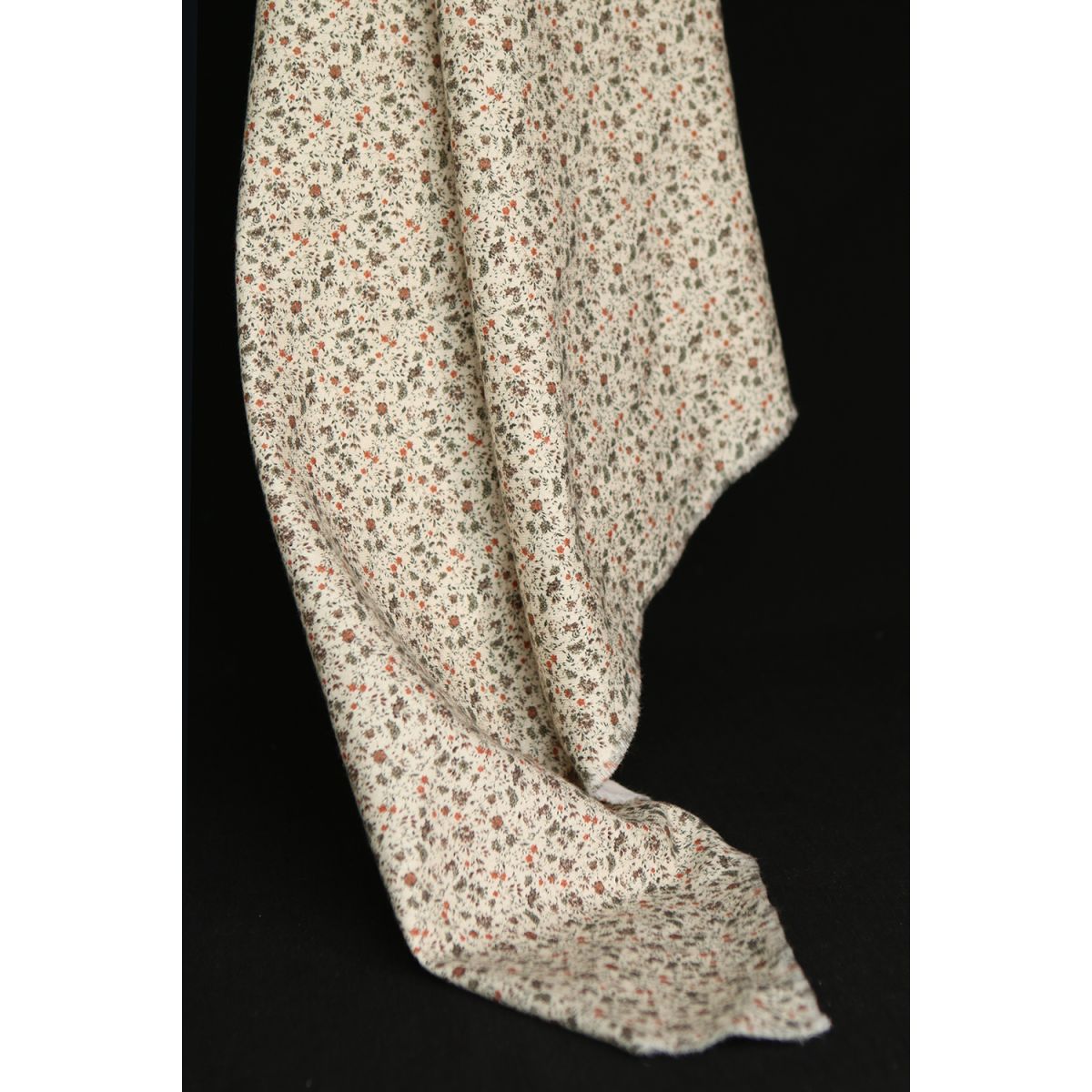 Harry - Coton gratté doux imprimé fleuri tomette kaki et marron Harry - Coton gratté doux imprimé fleuri tomette kaki et marron