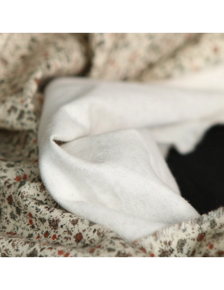 Harry - Coton gratté doux imprimé fleuri tomette kaki et marron