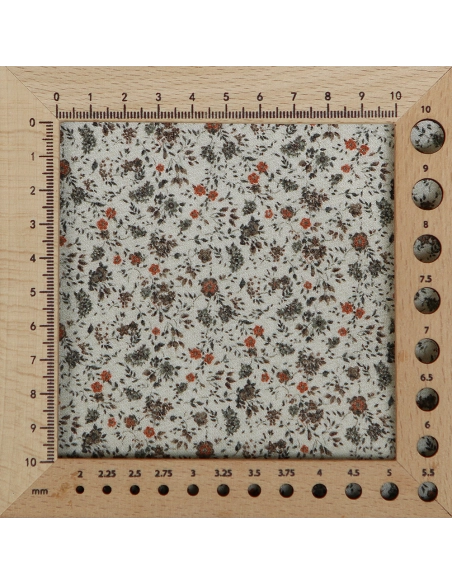 Harry - Coton gratté doux imprimé fleuri tomette kaki et marron