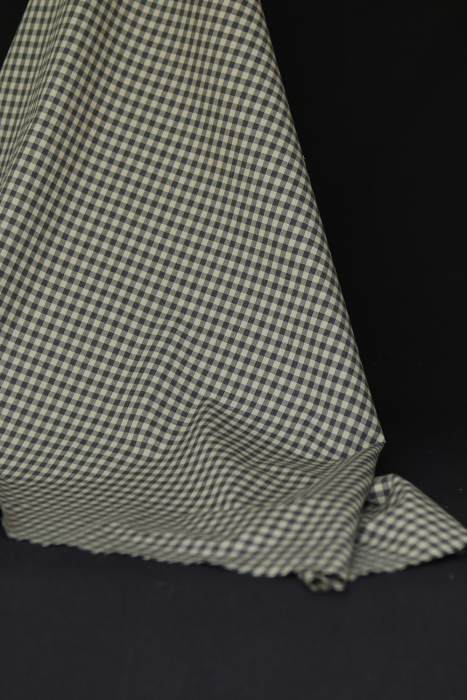 Coton vichy chiné kaki carreaux 5mm