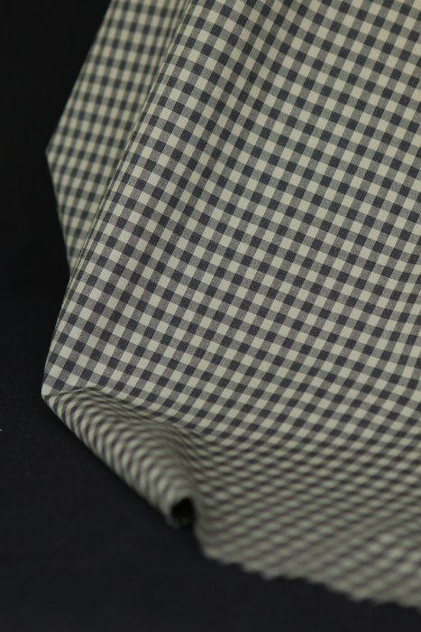 Coton vichy chiné kaki carreaux 5mm