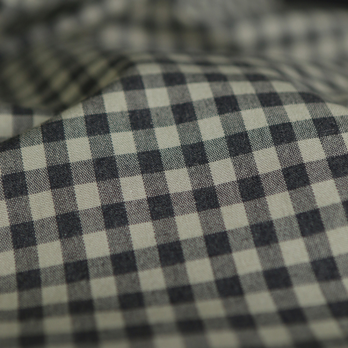 Coton vichy chiné kaki carreaux 5mm