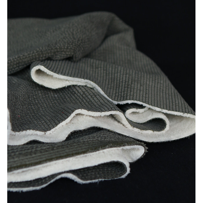 Norton - Velours à côtes doublé moumoute / fourrure kaki foncé