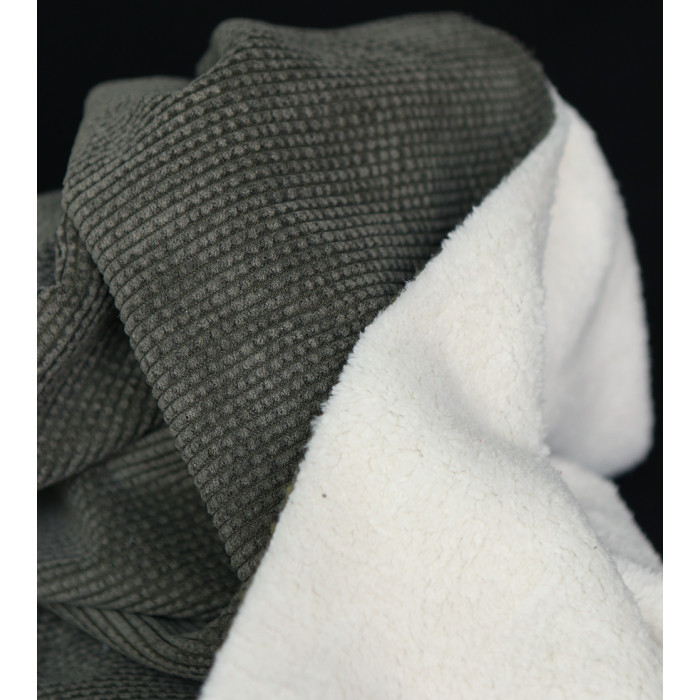 Norton - Velours à côtes doublé moumoute / fourrure kaki foncé