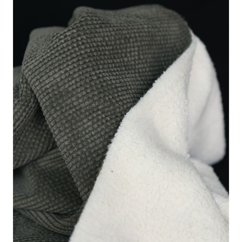 Norton - Velours à côtes doublé moumoute / fourrure kaki foncé