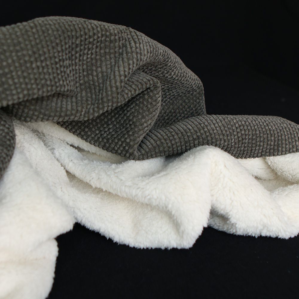 Norton - Velours à côtes doublé moumoute / fourrure kaki foncé