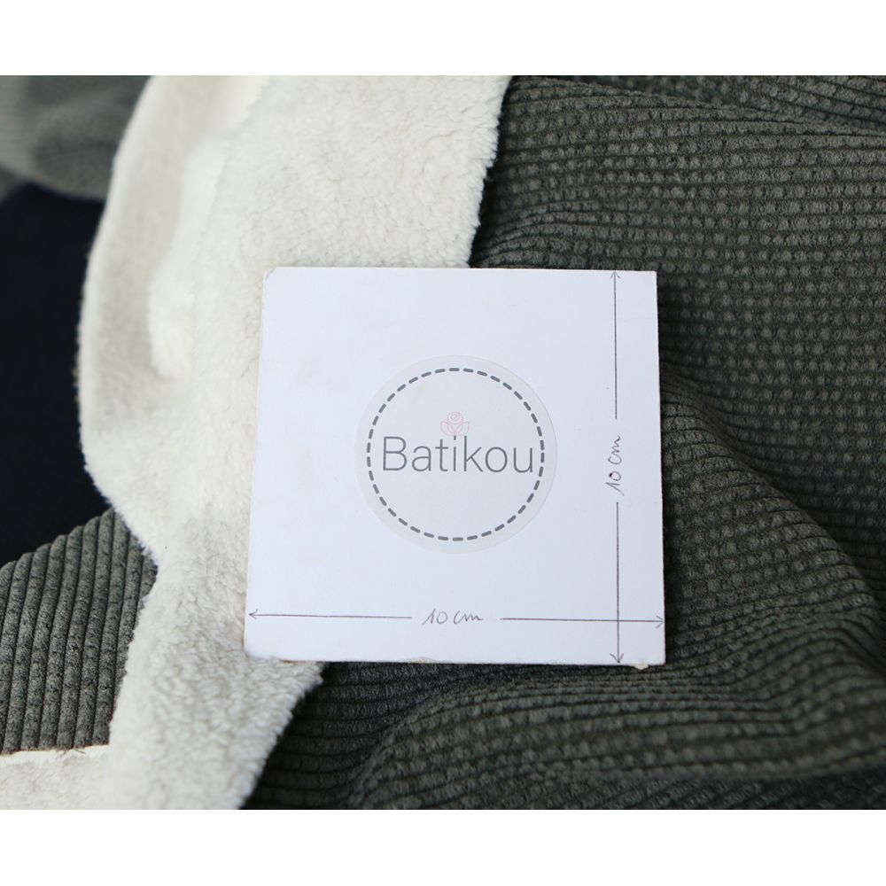 Norton - Velours à côtes doublé moumoute / fourrure kaki foncé