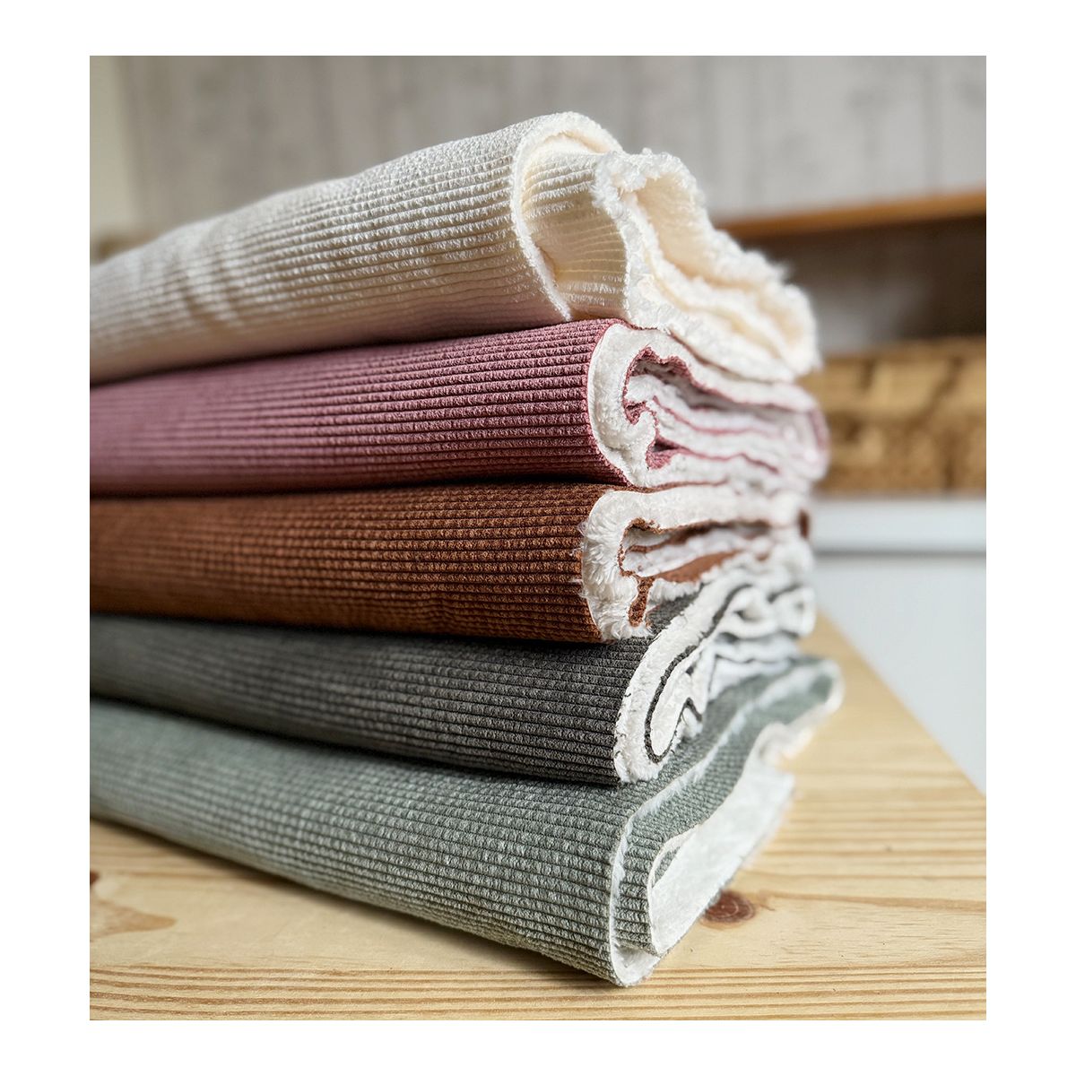 Norton - Velours à côtes doublé moumoute / fourrure kaki foncé