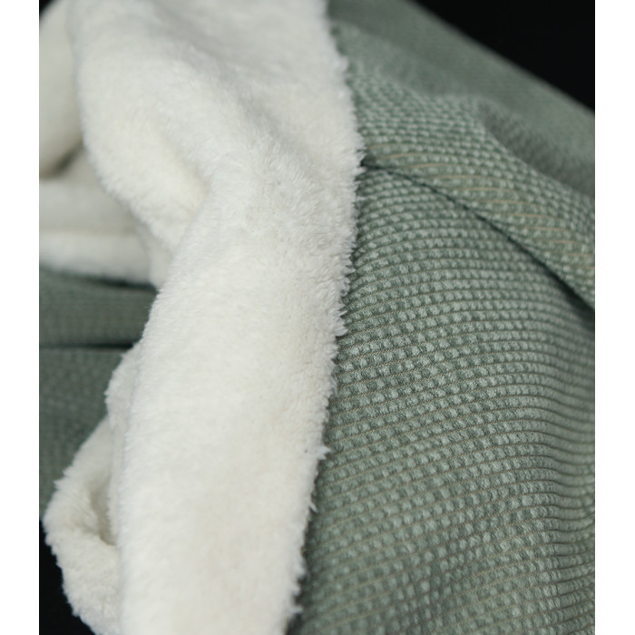 Norton - Velours à côtes doublé moumoute / fourrure sauge