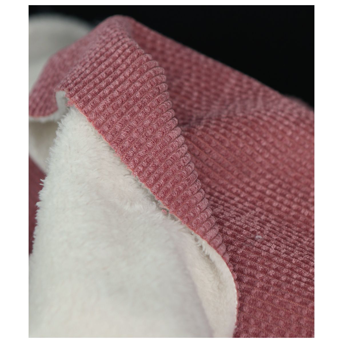 Norton - Velours à côtes doublé moumoute / fourrure bois de rose
