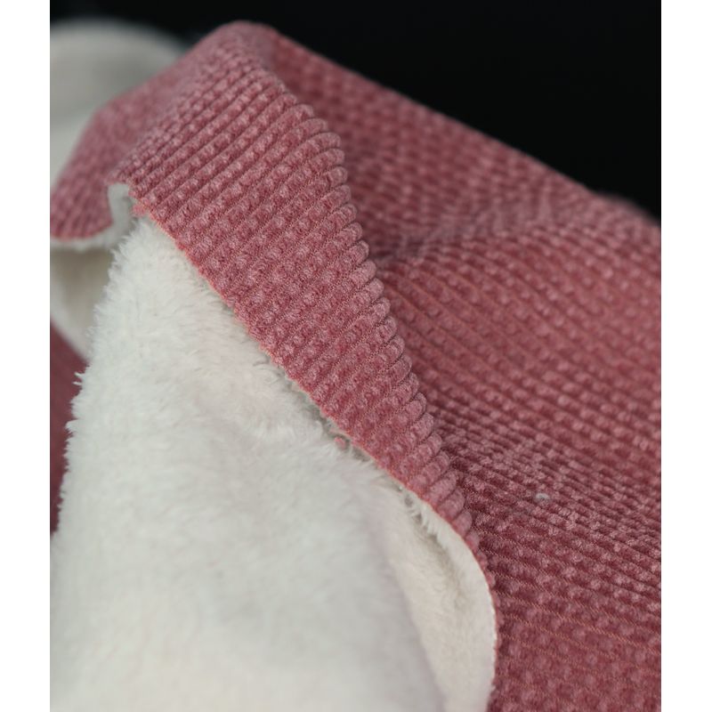 Norton - Velours à côtes doublé moumoute / fourrure bois de rose