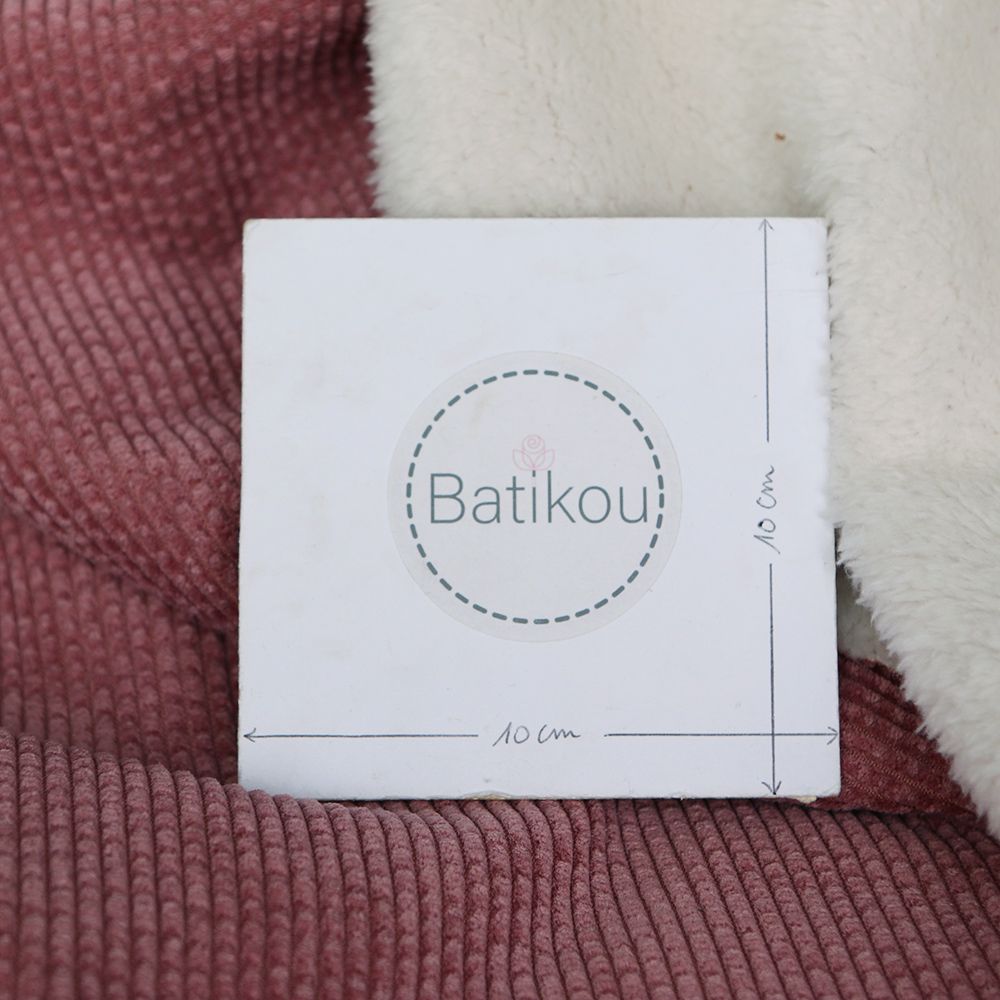 Norton - Velours à côtes doublé moumoute / fourrure bois de rose