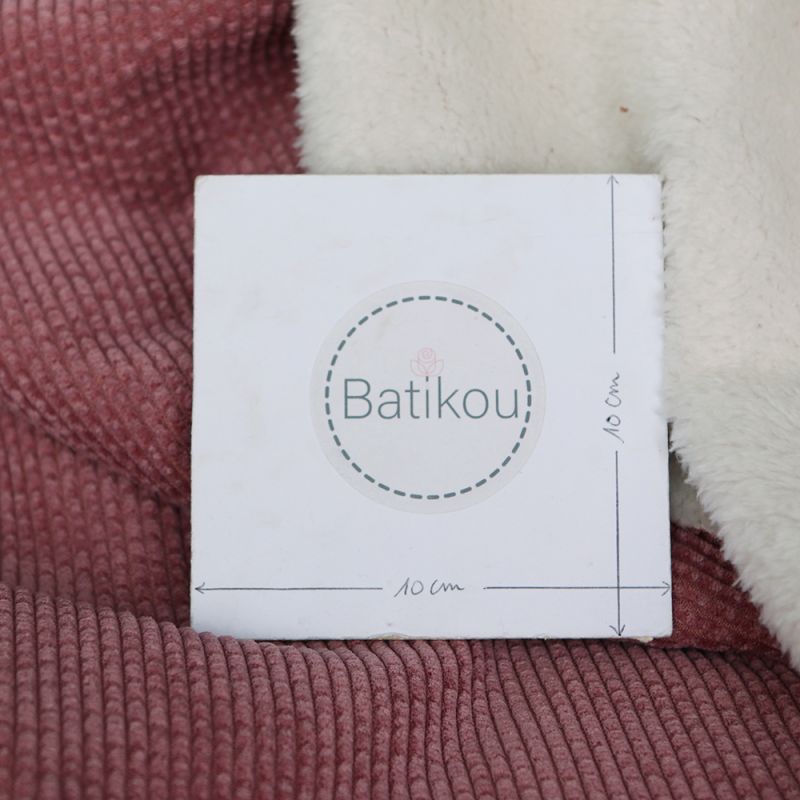 Norton - Velours à côtes doublé moumoute / fourrure bois de rose