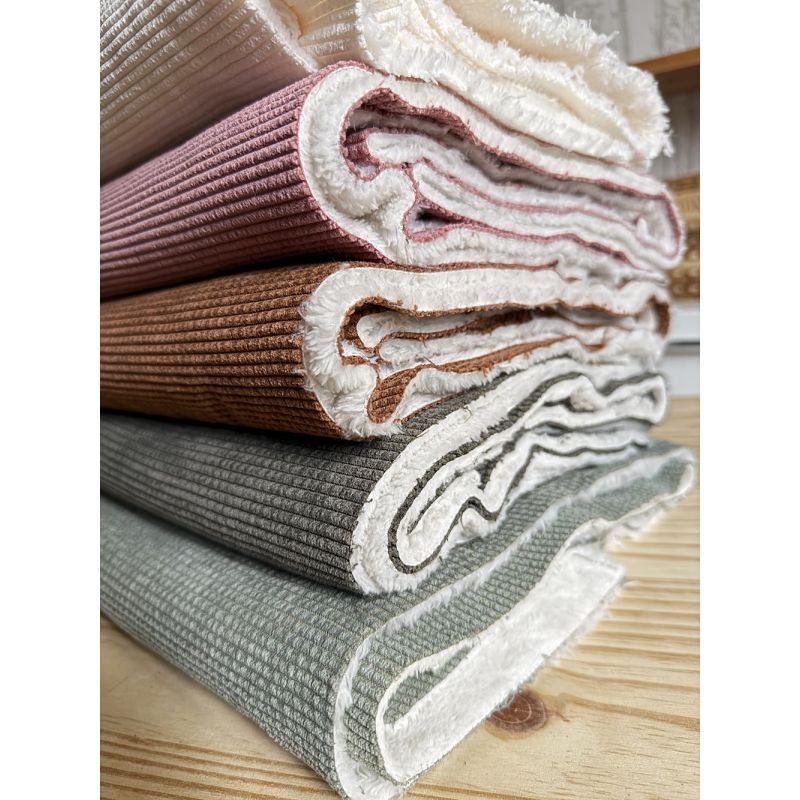 Norton - Velours à côtes doublé moumoute / fourrure bois de rose