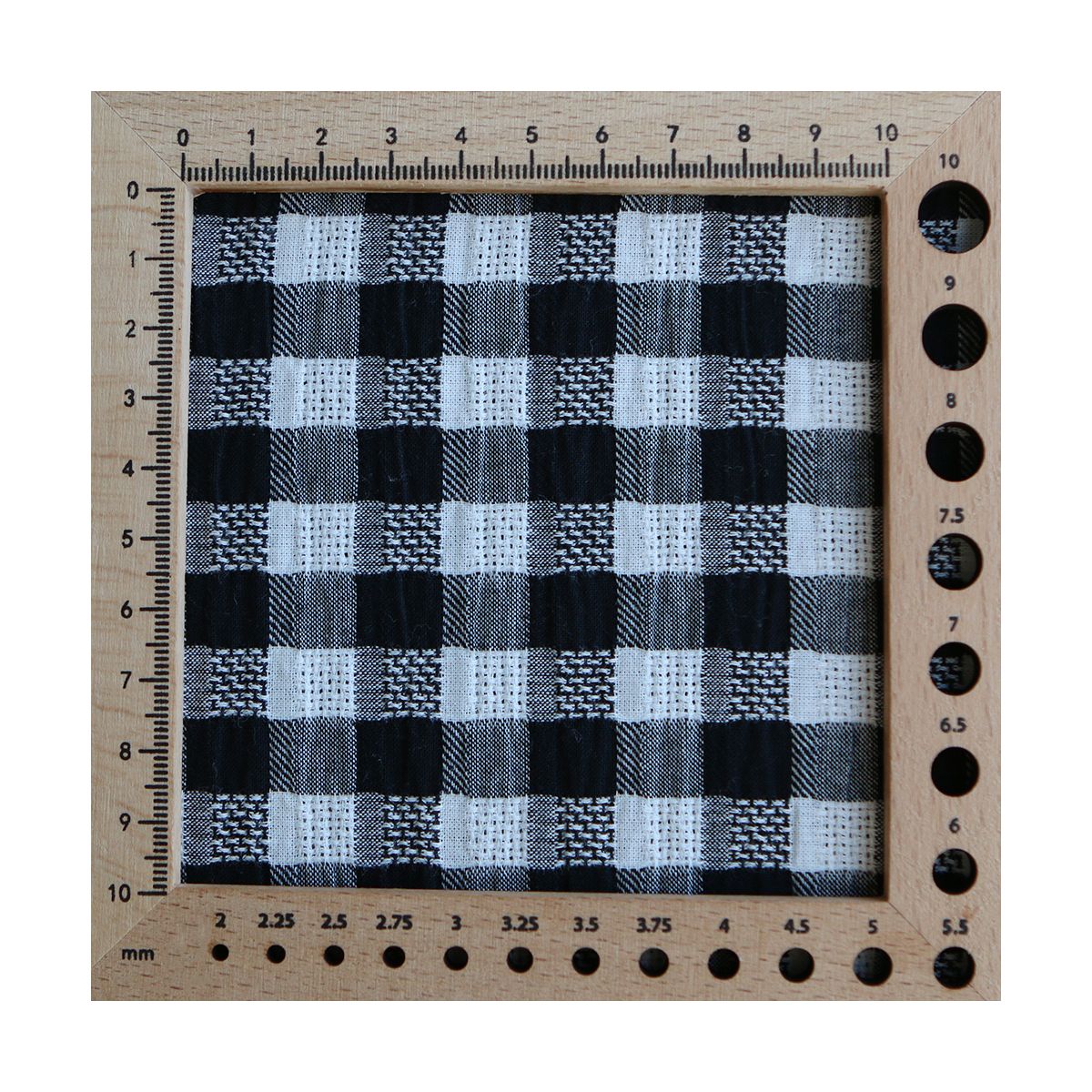 Richard - Seersucker / Coton gaufré texturé vichy noir Richard - Seersucker / Coton gaufré texturé vichy noir