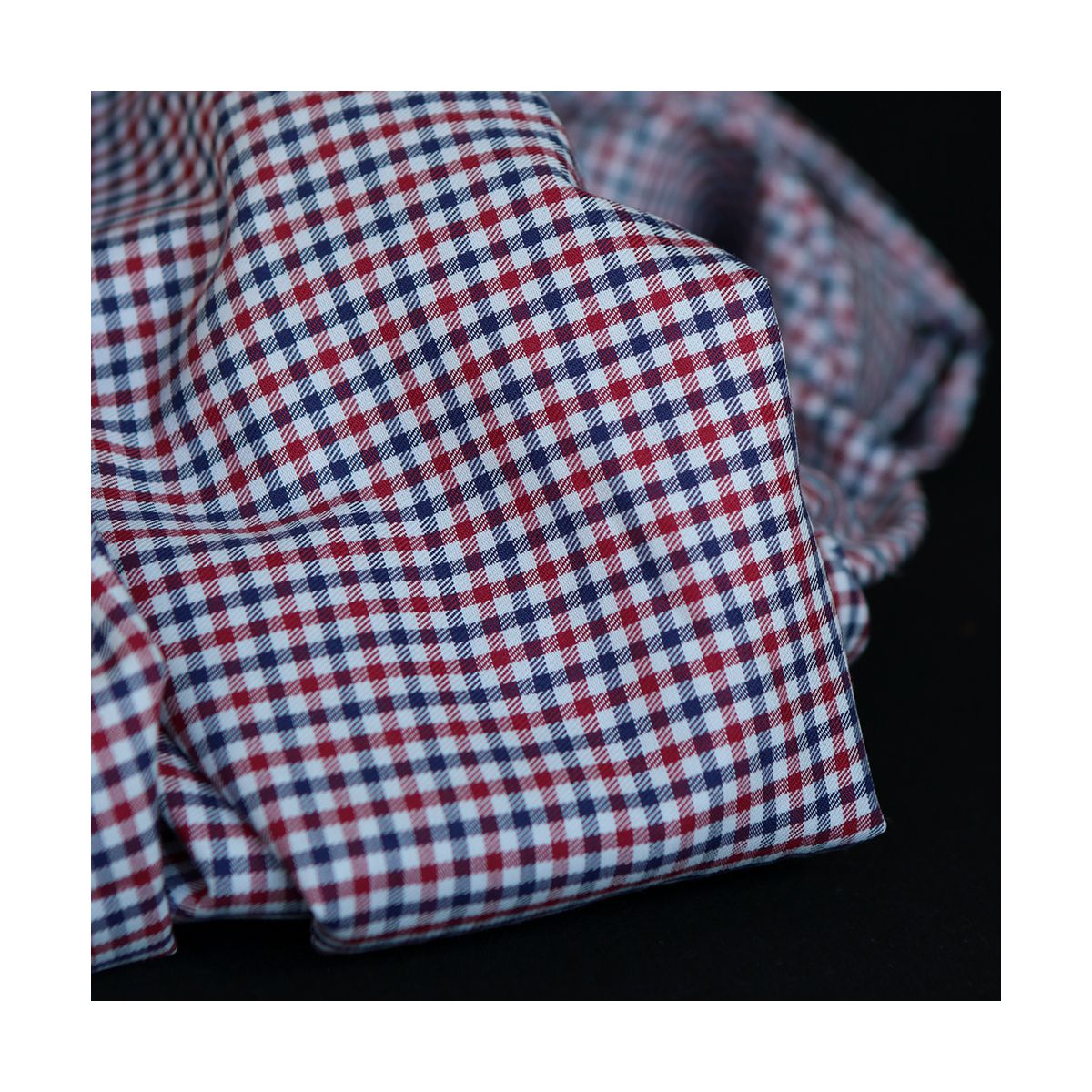 Archie - Coton gratté organique petit vichy rouge et bleu Archie - Coton gratté organique petit vichy rouge et bleu
