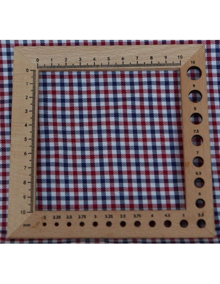 Archie - Coton gratté organique petit vichy rouge et bleu