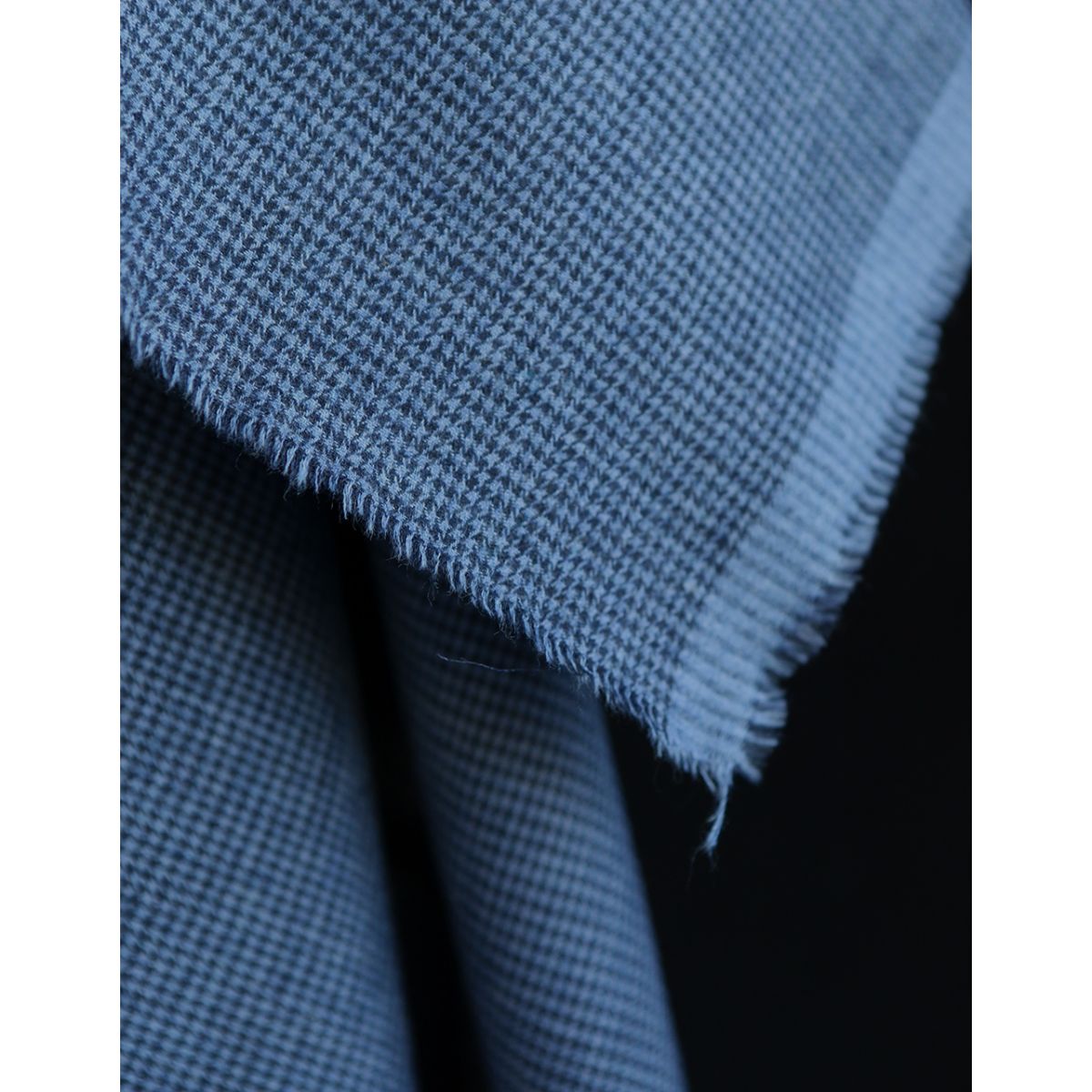 Coco - Coton gratté doux tissage mini pied de poule (pied de puce) Bleu