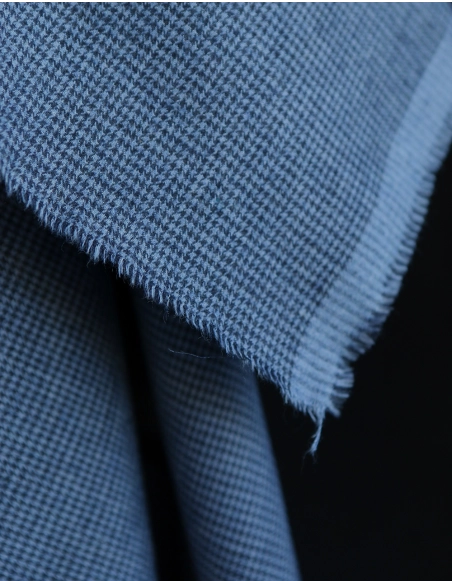 Coco - Coton gratté doux tissage mini pied de poule (pied de puce) Bleu