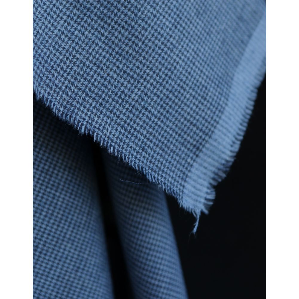 Coco - Coton gratté doux tissage mini pied de poule (pied de puce) Bleu