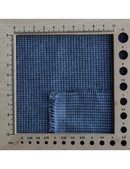 Coco - Coton gratté doux tissage mini pied de poule (pied de puce) Bleu