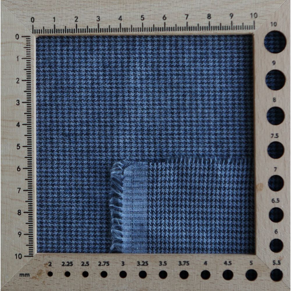 Coco - Coton gratté doux tissage mini pied de poule (pied de puce) Bleu