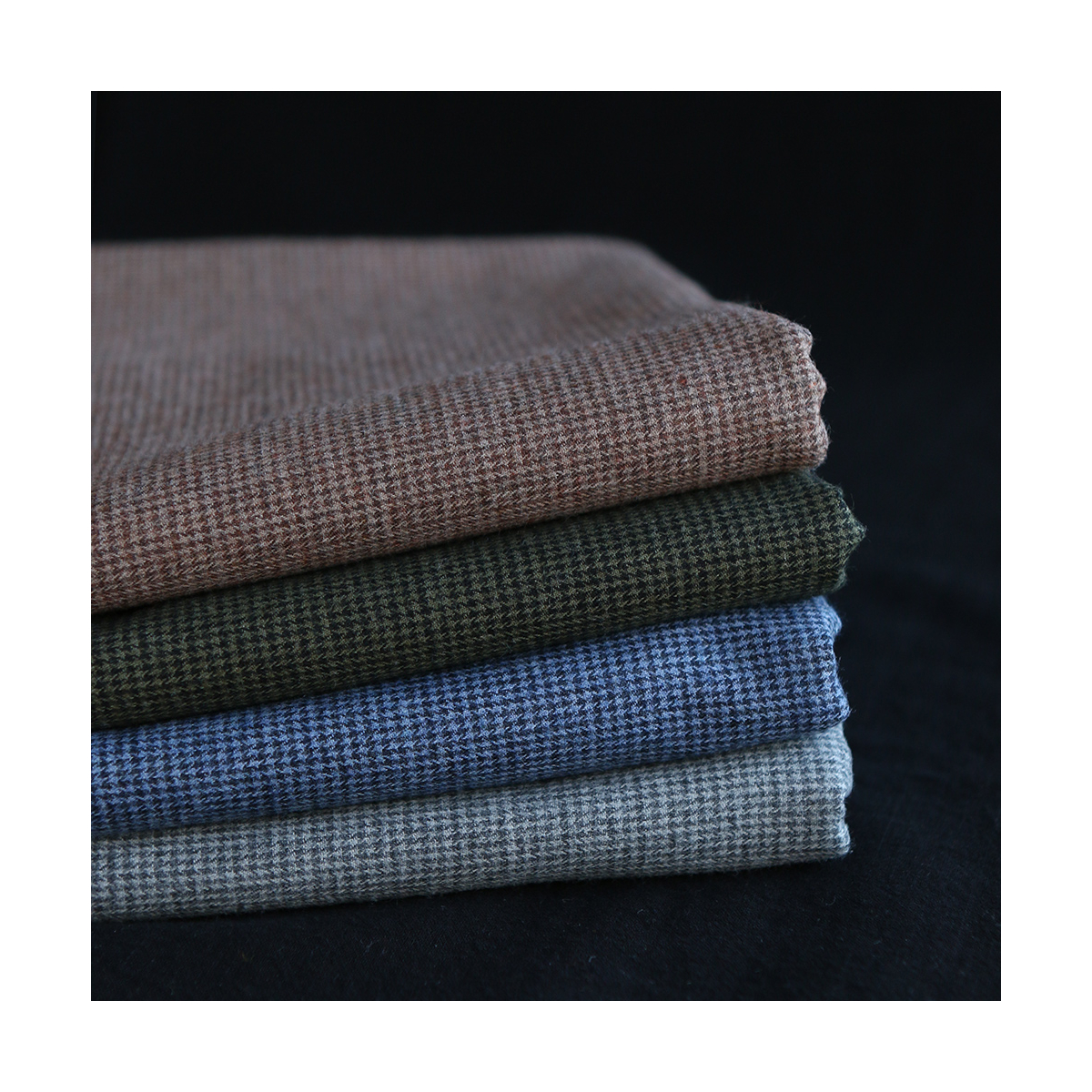 Coco - Coton gratté doux tissage mini pied de poule (pied de puce) Bleu