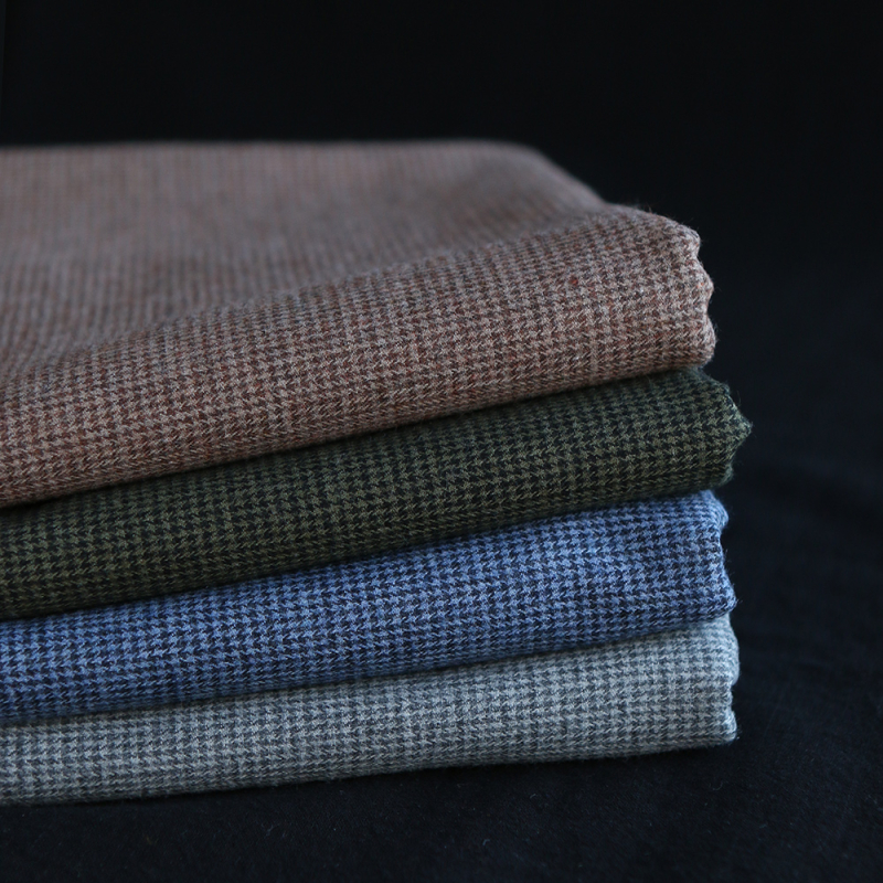 Coco - Coton gratté doux tissage mini pied de poule (pied de puce) Bleu