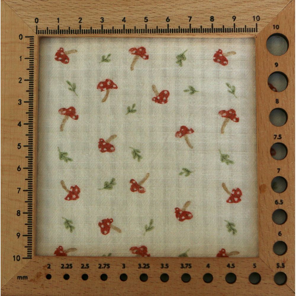 Mario - Seersucker / Coton gaufré doux fond écru champignons