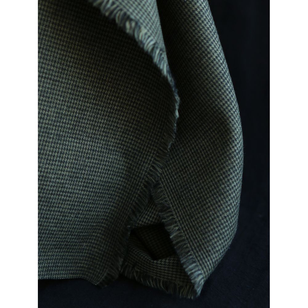 Coco - Coton gratté doux tissage mini pied de poule (pied de puce) Kaki