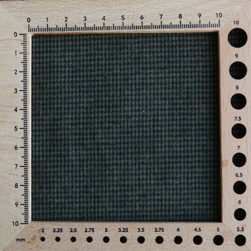 Coco - Coton gratté doux tissage mini pied de poule (pied de puce) Kaki