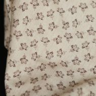 Domitille - Coton gratté doux imprimé fleuri marron fond crème