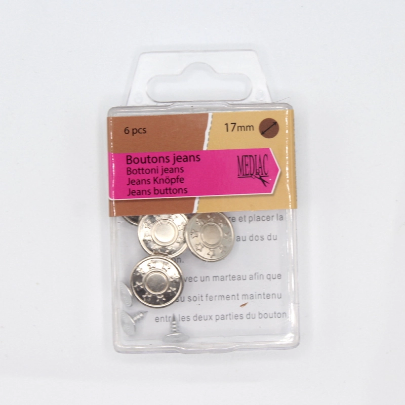 Bouton de jean coloris ARGENT