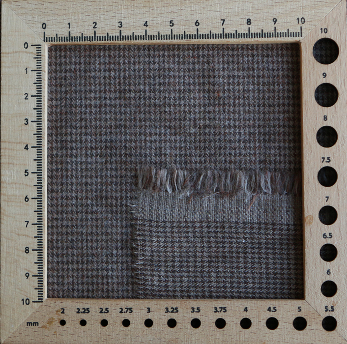 Coco - Coton gratté doux tissage mini pied de poule (pied de puce) Marron