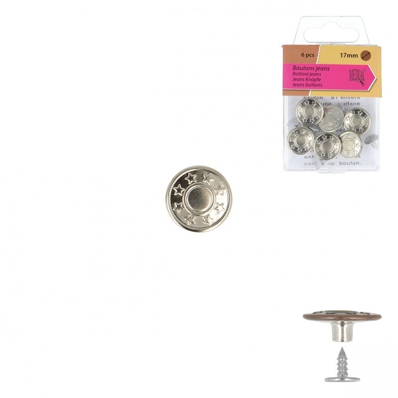 Bouton de jean coloris ARGENT